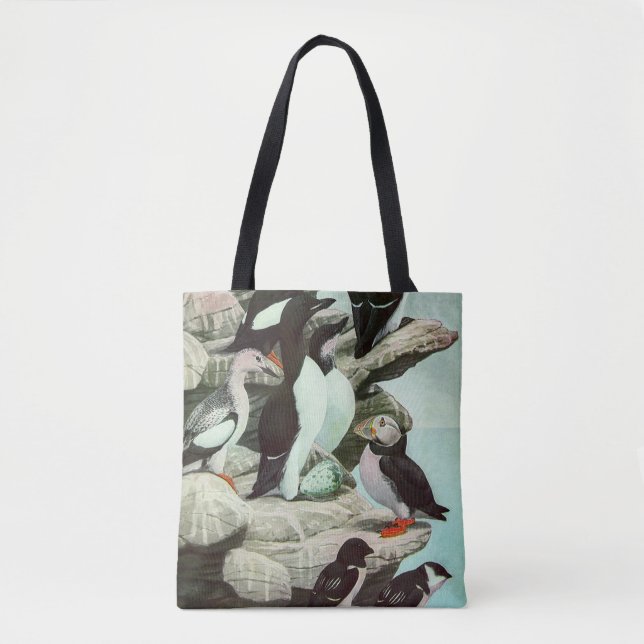 Vintage Puffins und Wasservögel von Louis Futes (Vorderseite)