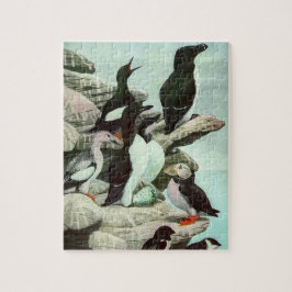 Vintage Puffins und Wasservögel von Louis Futes Puzzle