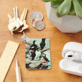 Vintage Puffins und Wasservögel von Louis Futes Schlüsselanhänger