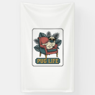 Vintage Pug Leben Coole Hunde Sonnenbrille Design_ Banner