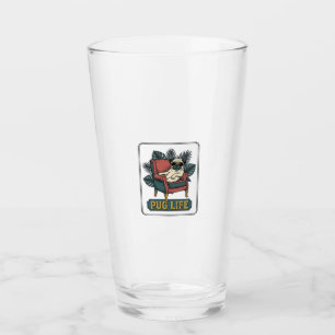 Vintage Pug Leben Coole Hunde Sonnenbrille Design_ Glas
