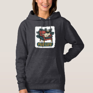 Vintage Pug Leben Coole Hunde Sonnenbrille Design_ Hoodie