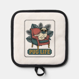 Vintage Pug Leben Coole Hunde Sonnenbrille Design_ Topflappen