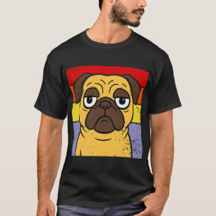 Vintage-Pug sarkastischer alberner Hunde-Liebhaber T-Shirt