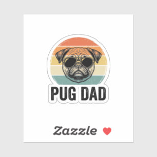 Vintage-Pug-Vater-Gravur-Hunde-Liebhaber-Design_1 Aufkleber