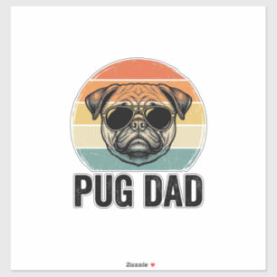 Vintage-Pug-Vater-Gravur-Hunde-Liebhaber-Design_1 Aufkleber
