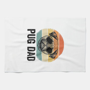 Vintage-Pug-Vater-Gravur-Hunde-Liebhaber-Design_1 Geschirrtuch