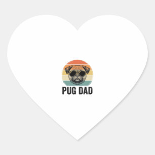 Vintage-Pug-Vater-Gravur-Hunde-Liebhaber-Design_1 Herz-Aufkleber
