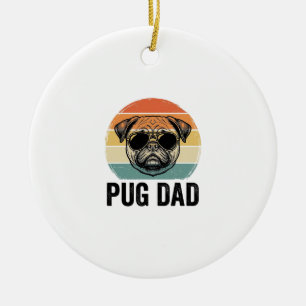 Vintage-Pug-Vater-Gravur-Hunde-Liebhaber-Design_1 Keramik Ornament