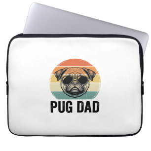 Vintage-Pug-Vater-Gravur-Hunde-Liebhaber-Design_1 Laptopschutzhülle