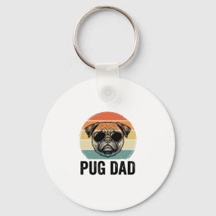 Vintage-Pug-Vater-Gravur-Hunde-Liebhaber-Design_1 Schlüsselanhänger