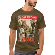 Vintage-Pulp-Fiction-Katzen-Shirt | Retro-Abenteue
