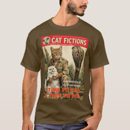 Vintage-Pulp-Fiction-Katzen-Shirt | Retro-Abenteue T-Shirt