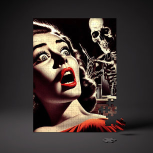 Vintage-Pulp-Horror-Frau Puzzle