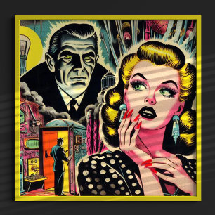 Vintage-Pulp-Illustration Poster