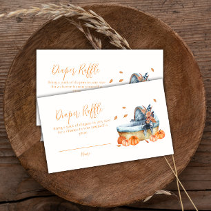 Vintage Pumpkin Crib Diaper Raffle Baby Dusche Begleitkarte