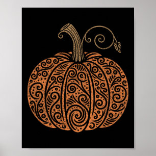 Vintage Pumpkin Frauen Herbst Herbst Erntedank H Poster