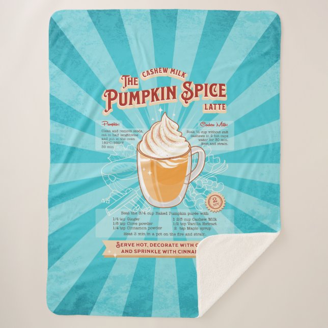 Vintage Pumpkin GewürzLatte - Rezept Poster Sherpadecke (Vorderseite)