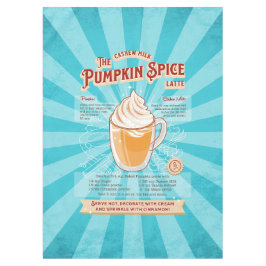 Vintage Pumpkin GewürzLatte - Rezept Poster Tischdecke