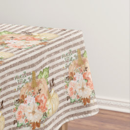 Vintage Pumpkin Rose Gold Glitzer Streifenmuster Tischdecke