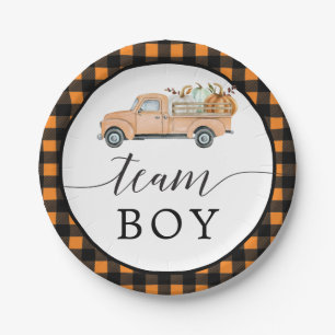 Vintage Pumpkin Truck Gender Reveal Paper Teller