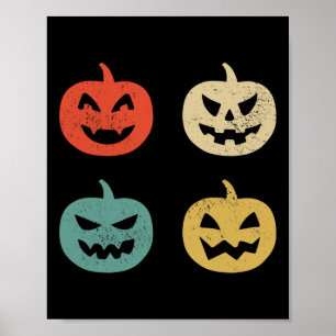 Vintage Pumpkins Fun Halloween Retro-Geschenk Poster