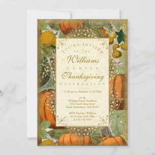 Vintage Pumpkins und Gourds Einladung