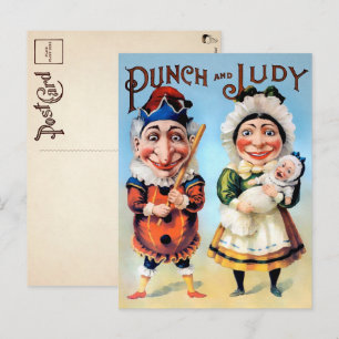Vintage Punch und Judy Postkarte