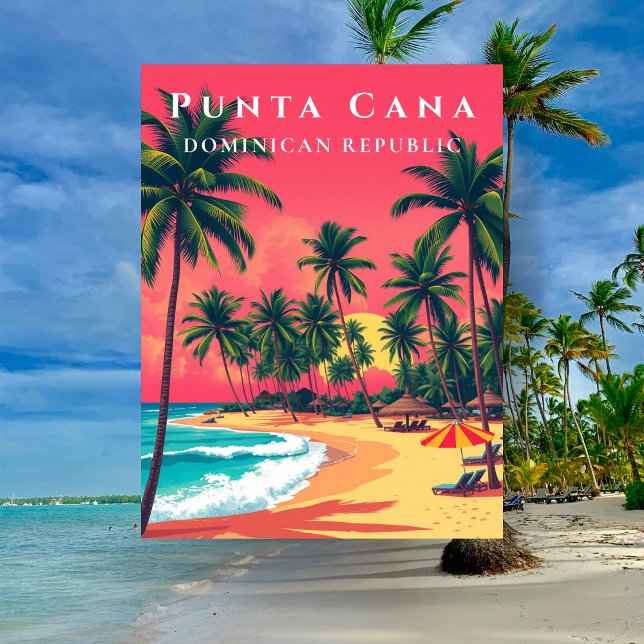 Vintage Punta Cana Dominikanische Republik Beach T Postkarte (Vintage Punta Cana Dominican Republic Beach Travel Postcard
)