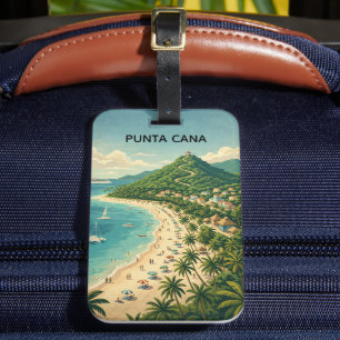 Vintage Punta Cana Dominikanische Republik Tropisc Gepäckanhänger