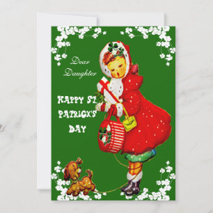 Vintage Pup Kleeblatt Glücklicher St. Patrick's Ta Feiertagskarte