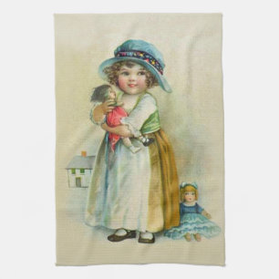 Vintage Puppen für kleine Mädchen mit pausbäckchen Küchentuch