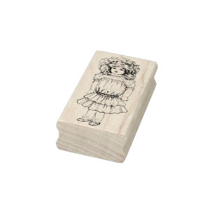 Vintage Puppen-Gummikunst-Briefmarke Gummistempel