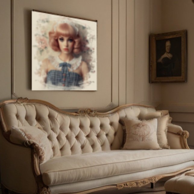 Vintage Puppenmädchen mit Elfenbeingrenze Poster (Von Creator hochgeladen)