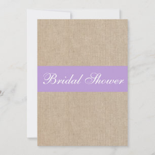 Vintage Purple Burlap Bridal Shower Einladung