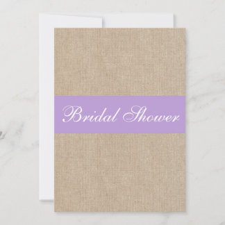 Vintage Purple Burlap Bridal Shower Einladung