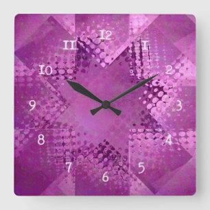 Vintage purple halftone star clock quadratische wanduhr
