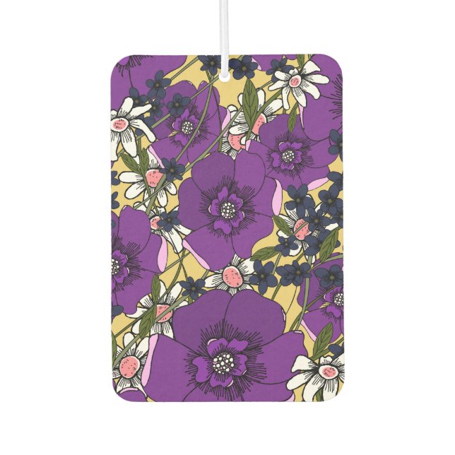 Vintage Purple Wildflowers Autolufterfrischer (Vorderseite)