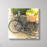 Vintage Push Bike Blume Aktionskorb Landschaft Sze