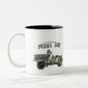 Vintage Push Me Fahrzeug Zweifarben-Tasse Zweifarbige Tasse