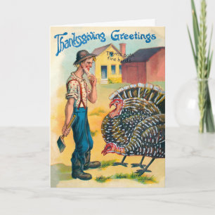 Vintage-Putenslaughter-Thanksgiving-Karte Feiertagskarte