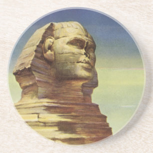 Vintage Pyramiden, die Große Sphinx von Gizeh, Ägy Getränkeuntersetzer
