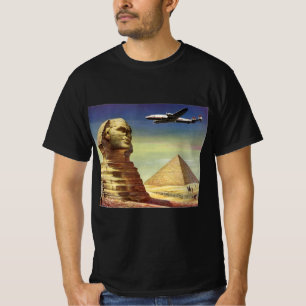 Vintage Pyramiden, die Große Sphinx von Gizeh, Ägy T-Shirt