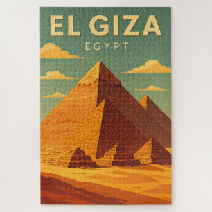 Vintage Pyramiden von Giza Puzzle – Retro