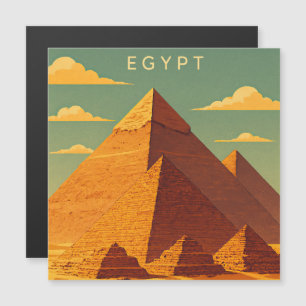 Vintage Pyramiden von Giza – Retro-Ägypten-Reise Magnetkarte