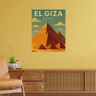 Vintage Pyramiden von Giza – Retro-Ägypten-Reise Poster