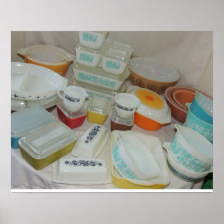 Vintage Pyrex-Geschirr! Poster