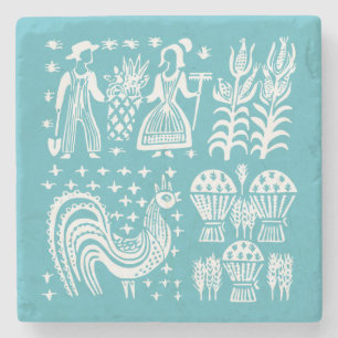 Vintage Pyrex-Muster - Butterprint (Amish Farmer) Steinuntersetzer