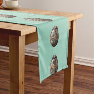 Vintage Pysanka Easter Egg Pattern Folk Art Cotton Kurzer Tischläufer