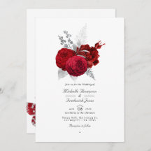 Vintage QR-UAWG-Hochzeit in Rot und Silber